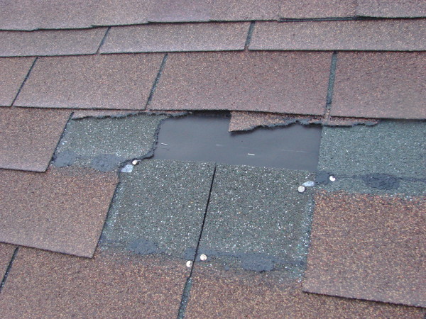 missing roof shingles